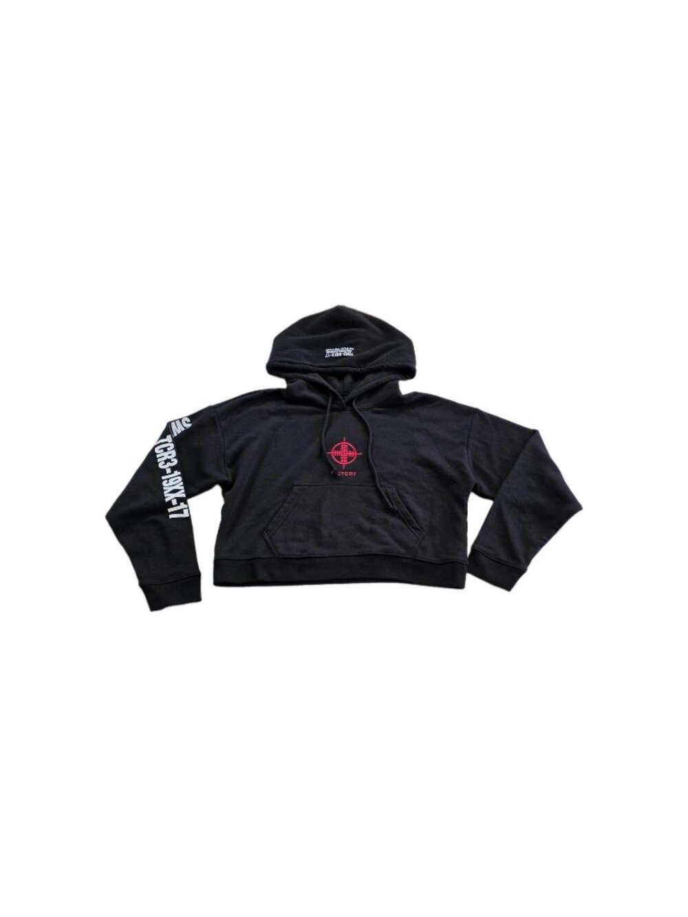 Aritzia Tna Cropped Fleece  Hoodie S Black Season 2 Victory Crosshair Sweatshirt